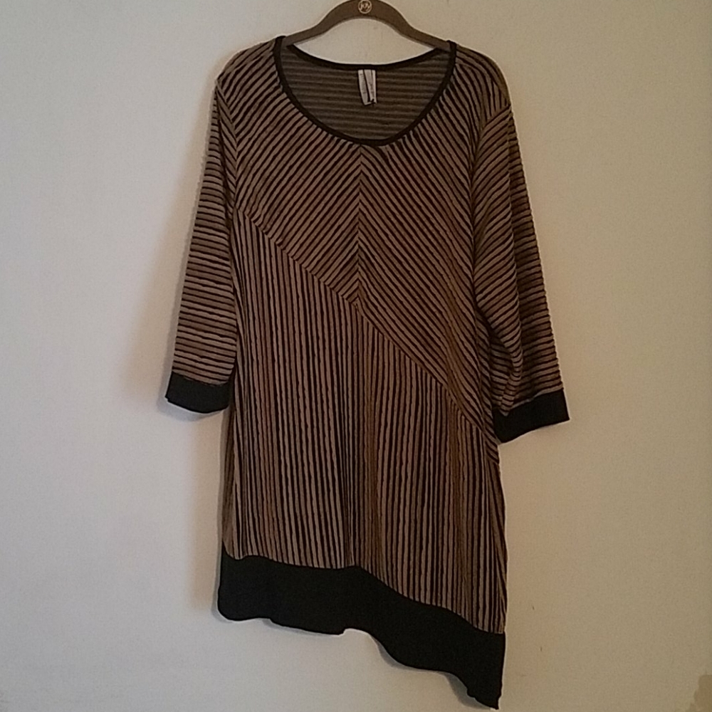 Metallic ribbon-striped top